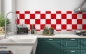 Preview: Küchenrückwand Retro Karo Rot Weiß
