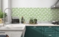 Preview: Küchenrückwand Grün Weiß Rosen