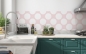 Preview: Küchenrückwand Rosa Kreis Punkte