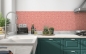 Preview: Küchenrückwand Rosa Blüten Gitter