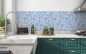 Preview: Küchenrückwand Rot Weiß Blaue Blumen