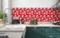 Preview: Küchenrückwand Rot Weiß Floral