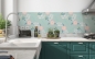 Preview: Küchenrückwand Pastell Blaue Blumen