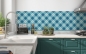 Preview: Küchenrückwand Blaue Rautenmuster
