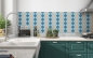 Preview: Küchenrückwand Blau Beige Rauten