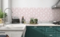 Preview: Küchenrückwand Rosa Blüten Abstrakt