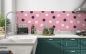 Preview: Küchenrückwand Rosa Weiß Tupfpunkte