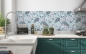 Preview: Küchenrückwand Blaue Naturblätter
