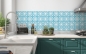 Mobile Preview: Küchenrückwand Blaue Maurische Blumen