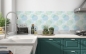 Preview: Küchenrückwand Blaue Aquarell Punkte