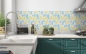 Preview: Küchenrückwand Blau Gelb Pflanze