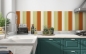 Preview: Küchenrückwand Orange Grün Streifen