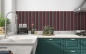 Preview: Küchenrückwand Rot Graubraun Streifen