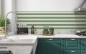 Preview: Küchenrückwand Grün Beige Balken