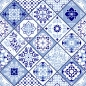 Mobile Preview: Türposter Blue Patchwork