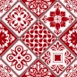 Preview: Türposter Red Patchwork Tiles