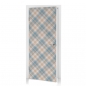 Preview: Türtapete Beige Blau Argyle Karo