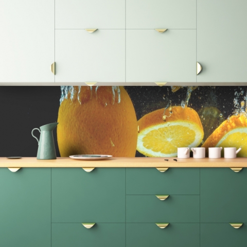 Küchenrückwand Orangen Splash