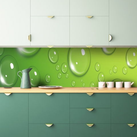 Küchenrückwand Grüne Luftblasen