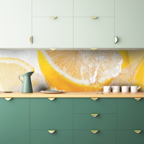 Küchenrückwand Orange Eiswürfel