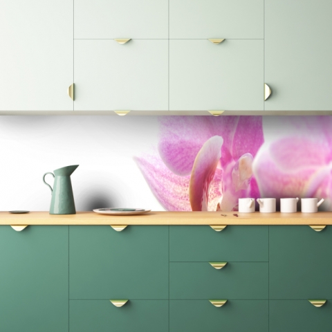 Küchenrückwand Makro Rosa Orchidee