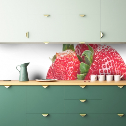 Küchenrückwand Makroaufnahme Erdbeere