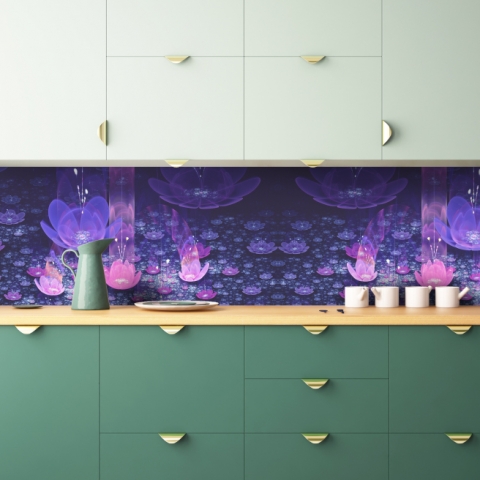 Küchenrückwand Leucht Lotusblüte