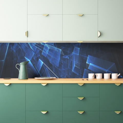Küchenrückwand Blaues Design