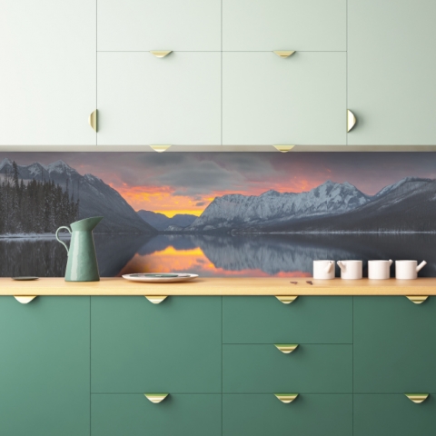 Küchenrückwand Berg Sonnenuntergang