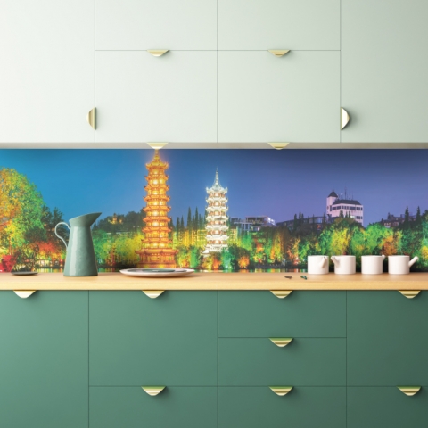 Küchenrückwand China Park Lichter