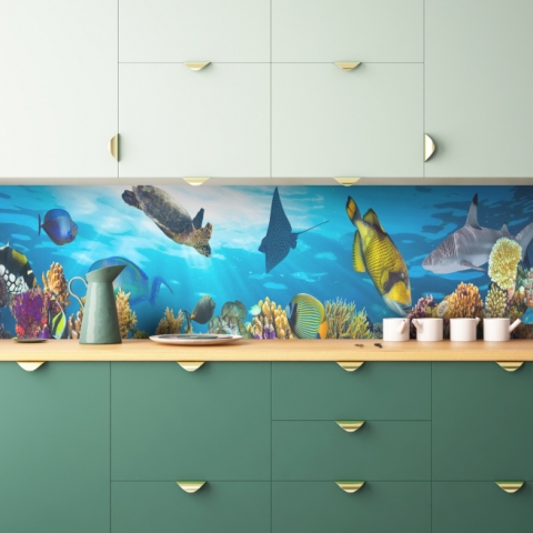 Küchenrückwand Bunte Unterwasserwelt