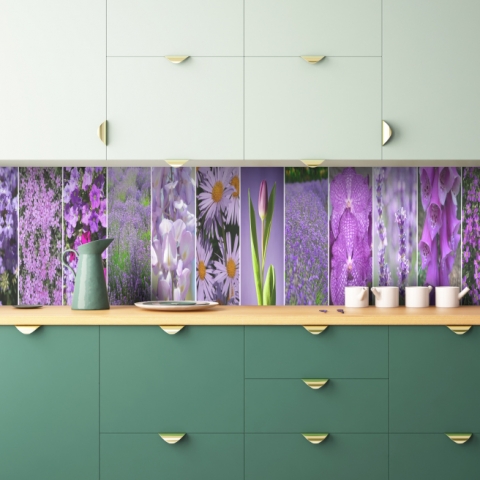 Küchenrückwand Lila Farbige Blumen