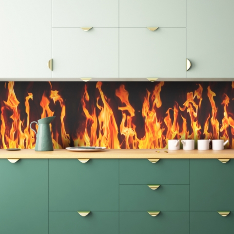 Küchenrückwand Große Flammen