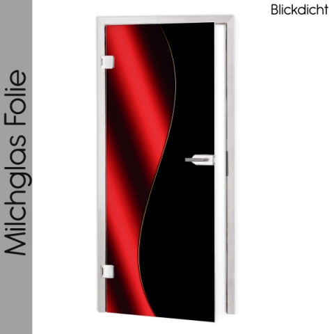 glastür folie blickdicht Red Black Design Maßanfertigung