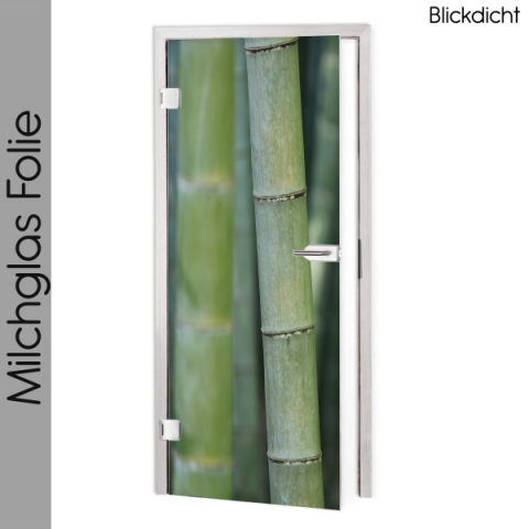 glastür folie blickdicht Green Bamboo Maßanfertigung