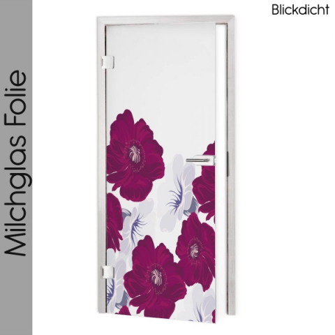 glastür folie blickdicht Blumen Design Maßanfertigung