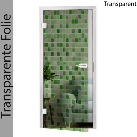 Glastür Folie Green Mosaic nach Maß