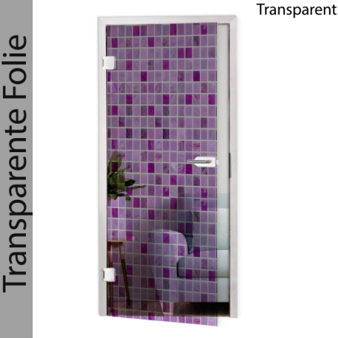 Glastür Folie Purple Mosaic nach Maß