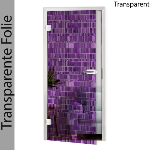 Glastür Folie Lila Modern Mosaik nach Maß