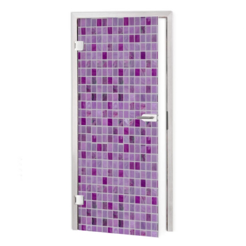 Glastür Folie Purple Mosaic