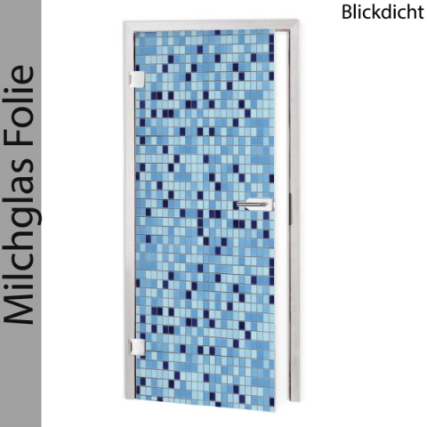 Glastür Folie Blaue Mosaikfliese Maßanfertigung