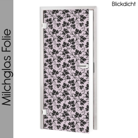 Glastür Folie Black Floral Maßanfertigung