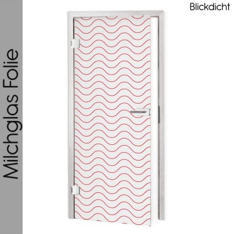 Glastür Folie Rote Welle Maßanfertigung
