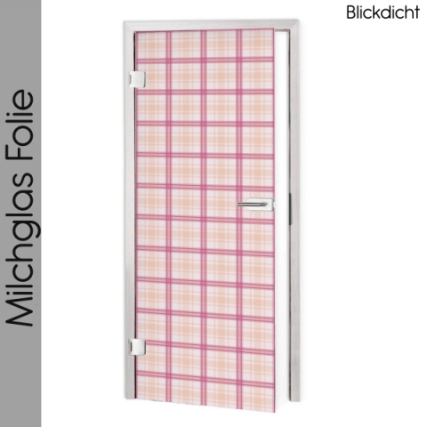 Glastür Folie Rosa Tartan Maßanfertigung