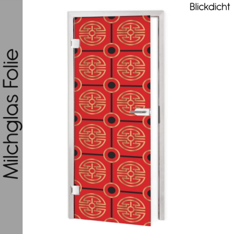 Glastür Folie Asiatische Symbol Maßanfertigung