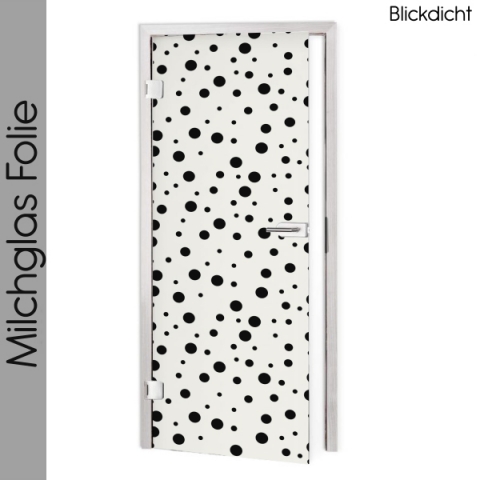 Glastür Folie Schwarze Polka Dots Maßanfertigung