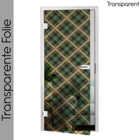 Glastür Folie Altmodische Tartan nach Maß