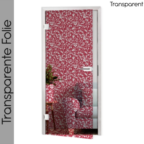 Glastür Folie Floral Kirschrot nach Maß