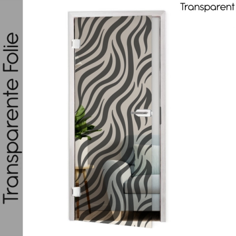 Glastür Folie Zebra Design nach Maß