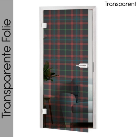 Glastür Folie Tartan Rapport Stil nach Maß